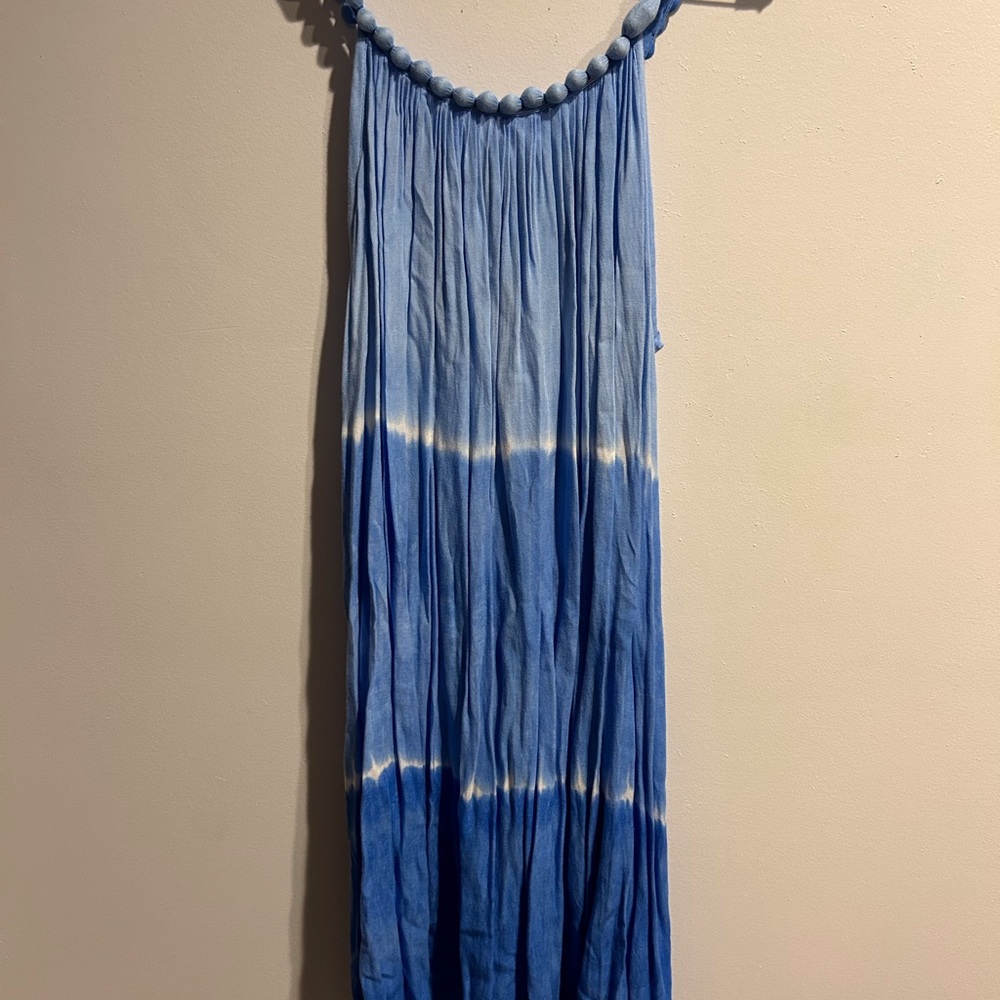 NaPua beach coverup/dress rayon blue and white